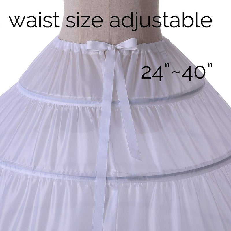 AtSopop Full A-line 6 Hoop Petticoat for Women Underskirt Slip Crinoline For Bridal Dress PT06 - Image 4